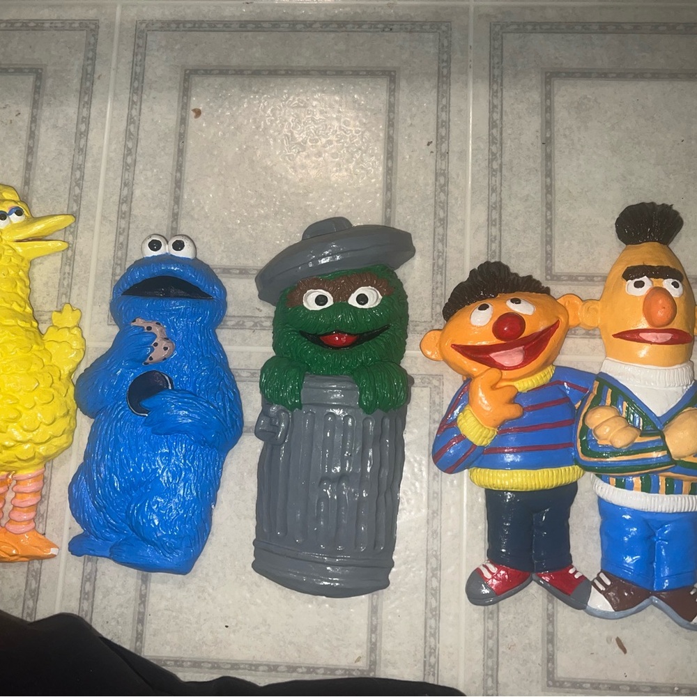 Ceramic vintage Sesame Street wall art